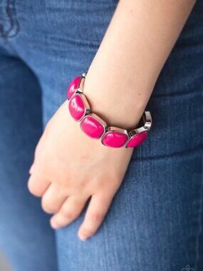 Paparazzi Jewelry Accessories - Vivacious Volume - Pink Bracelet - Vintage